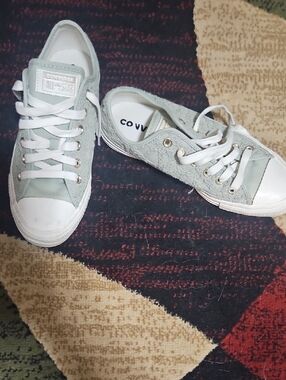 Converse Low-Top Sneakers in Sage Green with White Accents